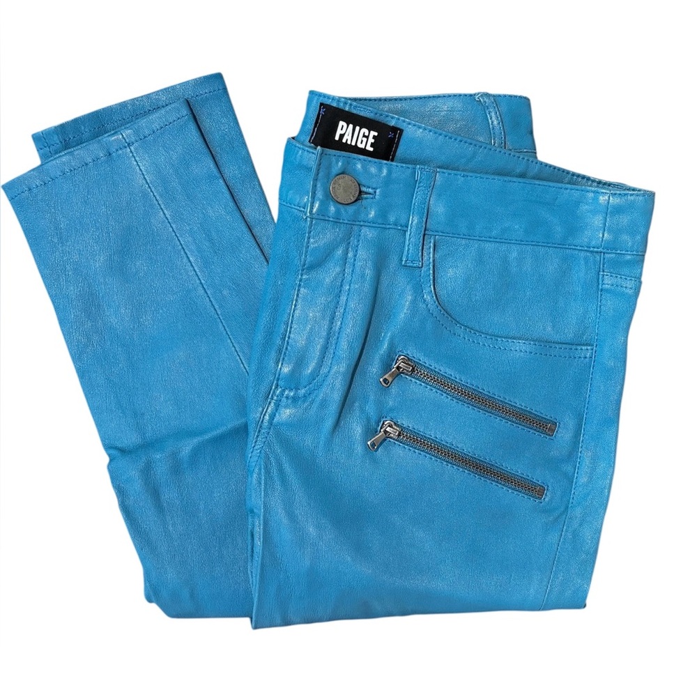 PAIGE Vibrant Blue faux leather pants